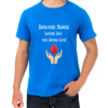 male model wears the dialysis nurse loving life and giving life shirt with hands and drop of blood
